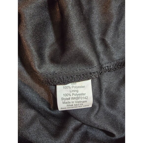 Black Sheer Overlay Asymmetrical Top With Necklace Accent Size 2X NY Collection - Picture 5 of 16